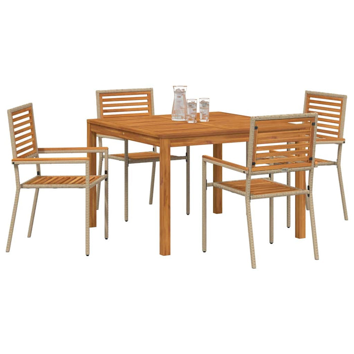 Set de masă pentru grădină 5 pcs Bej Lemn Solid de Acacia WALTI