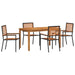 Set de masă pentru grădină 5 pcs Negru Lemn Solid de Acacia - WALTI WALTI