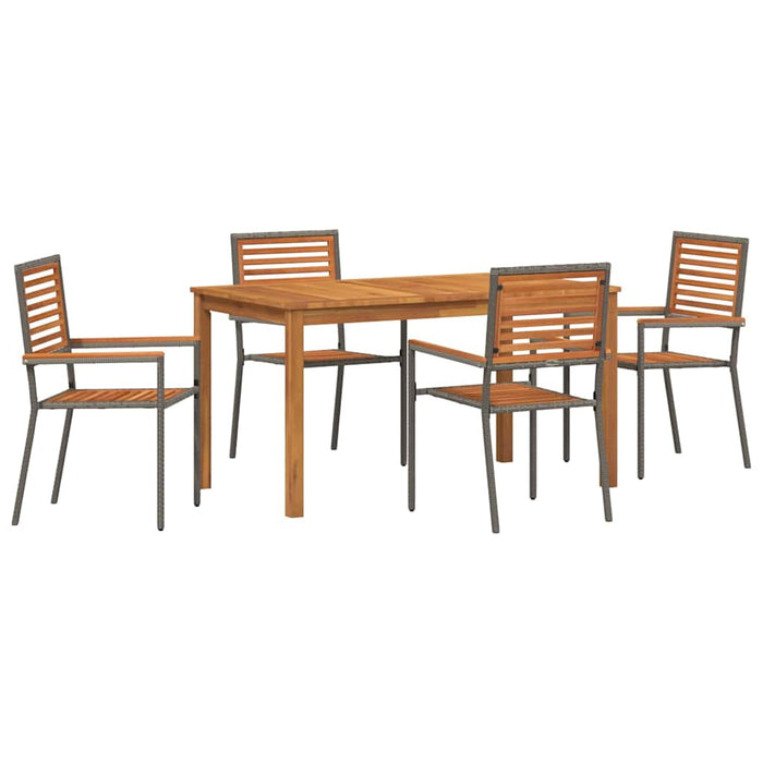 Set de masă pentru grădină 5 pcs Gri Lemn Solid de Acacia - WALTI WALTI
