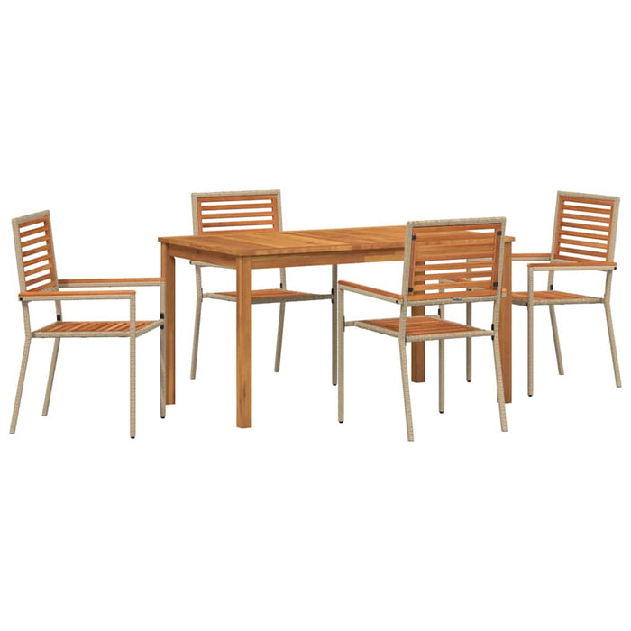 Set de masă pentru grădină 5 pcs Bej Lemn Solid de Acacia - WALTI WALTI