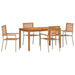 Set de masă pentru grădină 5 pcs Bej Lemn Solid de Acacia - WALTI WALTI