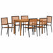Set de masă pentru grădină 7 pcs Negru Lemn Solid de Acacia - WALTI WALTI