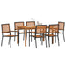 Set de masă pentru grădină 7 pcs Negru Lemn Solid de Acacia - WALTI WALTI