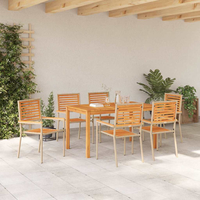 Set de masă pentru grădină 7 pcs Bej Lemn Solid de Acacia - WALTI WALTI
