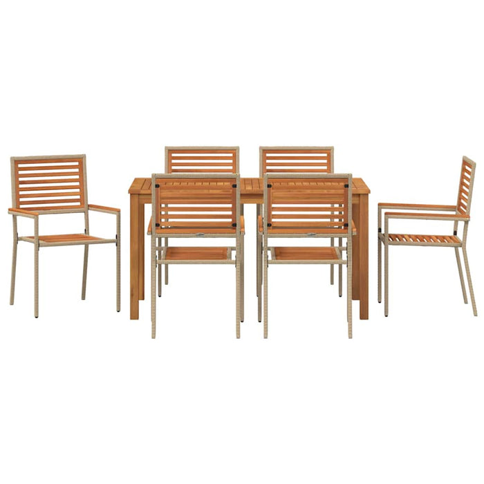 Set de masă pentru grădină 7 pcs Bej Lemn Solid de Acacia - WALTI WALTI