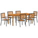 Set de masă pentru grădină 7 pcs Negru Lemn Solid de Acacia - WALTI WALTI