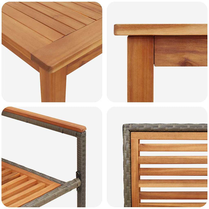 Set de masă pentru grădină 7 pcs Gri Lemn Solid de Acacia - WALTI WALTI