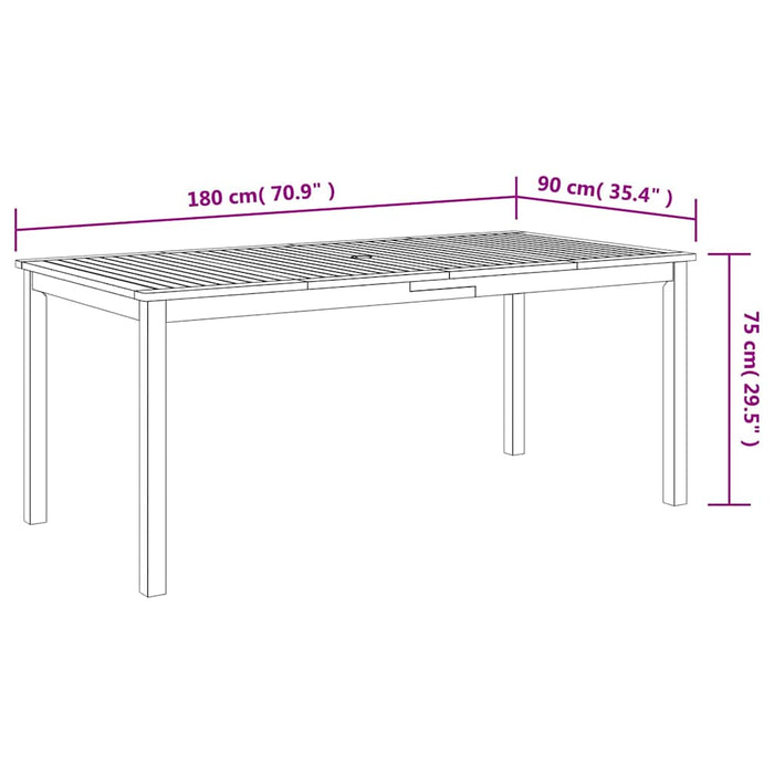 Set de masă pentru grădină 7 pcs Bej Lemn Solid de Acacia - WALTI WALTI