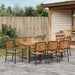 Set de masă pentru grădină 9 pcs Negru Lemn Solid de Acacia - WALTI WALTI