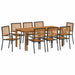Set de masă pentru grădină 9 pcs Negru Lemn Solid de Acacia - WALTI WALTI