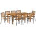 Set de masă pentru grădină 9 pcs Gri Lemn Solid de Acacia - WALTI WALTI