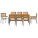Set de masă pentru grădină 9 pcs Gri Lemn Solid de Acacia - WALTI WALTI