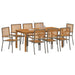 Set de masă pentru grădină 9 pcs Gri Lemn Solid de Acacia - WALTI WALTI
