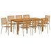 Set de masă pentru grădină 9 pcs Bej Lemn Solid de Acacia - WALTI WALTI