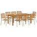 Set de masă pentru grădină 9 pcs Bej Lemn Solid de Acacia - WALTI WALTI