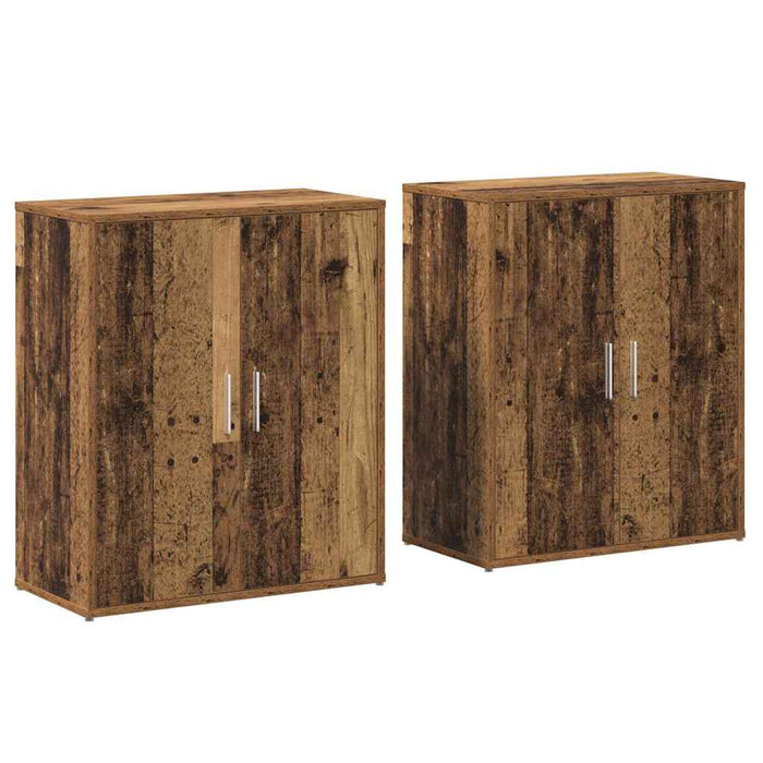 Bufet Pe perete 2 pcs Lemn vechi 60 x 31 x 70 cm Lemn compozit - WALTI WALTI