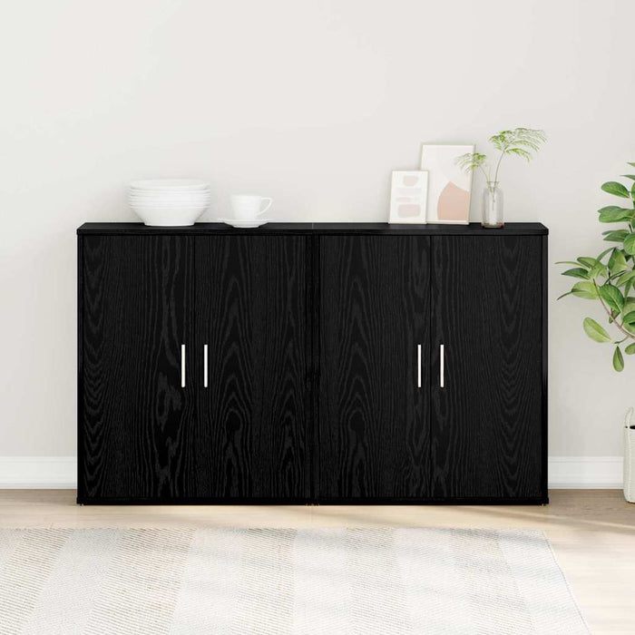 Bufet 2 pcs Stejar negru 60 x 31 x 70 cm Lemn compozit - WALTI WALTI