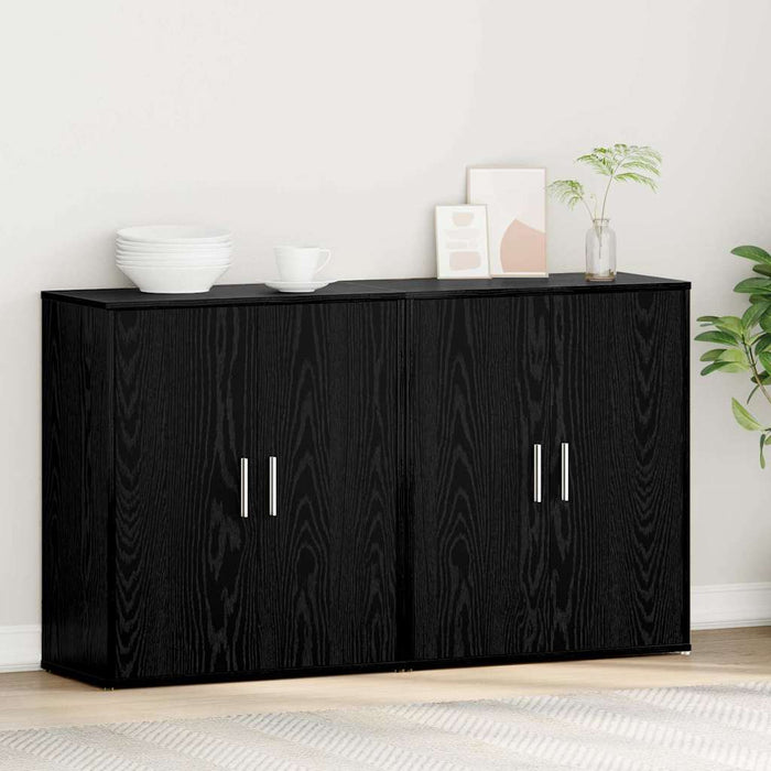 Bufet 2 pcs Stejar negru 60 x 31 x 70 cm Lemn compozit - WALTI WALTI