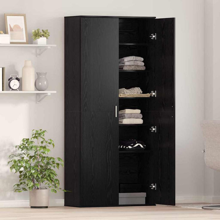 Înălțat 80 x 35 x 180 cm Lemn prelucrat Stejar negru WALTI