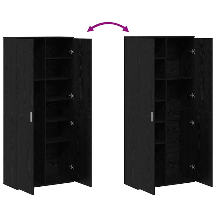Înălțat 80 x 35 x 180 cm Lemn prelucrat Stejar negru WALTI