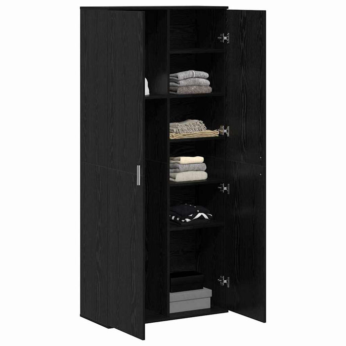 Înălțat 80 x 35 x 180 cm Lemn prelucrat Stejar negru WALTI