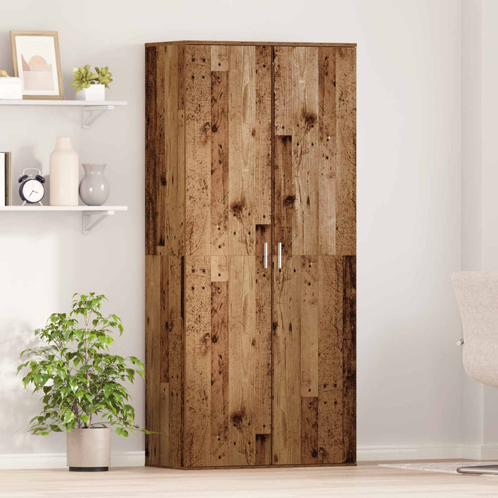 Bufet cu raft cu ușă Lemn Vechi 80 x 39 x 178 cm Lemn compozit - WALTI WALTI