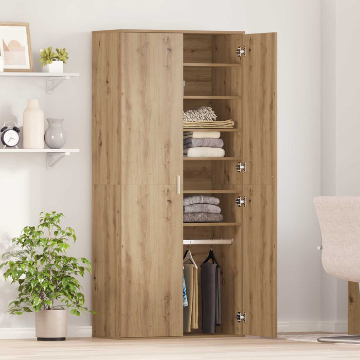 Bufet 80 x 39 x 178 cm Lemn compozit stejar artizanal WALTI