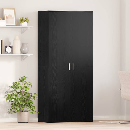 Bufet cu raft Stejar negru 80 x 39 x 178 cm Lemn compozit - WALTI WALTI