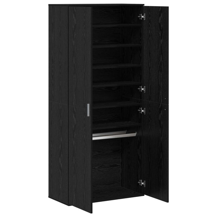 Bufet cu raft Stejar negru 80 x 39 x 178 cm Lemn compozit - WALTI WALTI