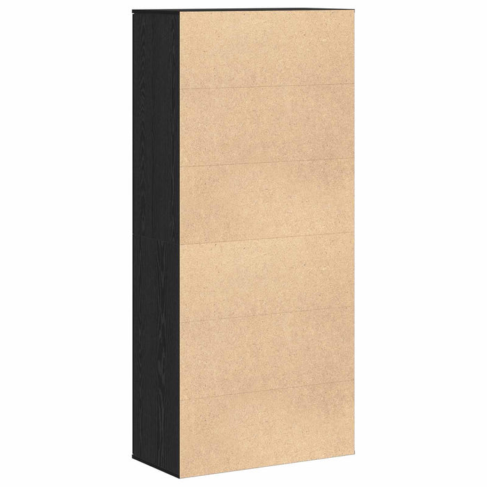 Bufet cu raft Stejar negru 80 x 39 x 178 cm Lemn compozit - WALTI WALTI