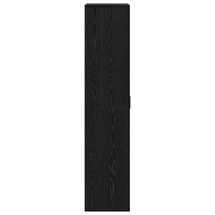 Bufet cu raft Stejar negru 80 x 39 x 178 cm Lemn compozit - WALTI WALTI