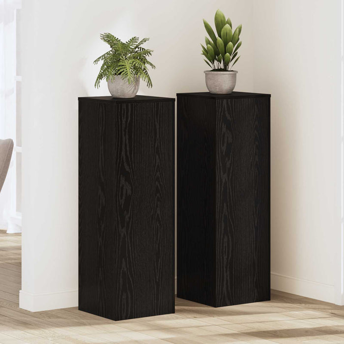 Suport pentru plante 2 pcs Stejar Negru 33 x 33 x 100 cm WALTI