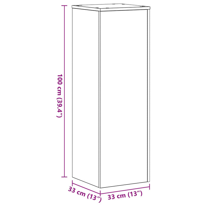 Suport pentru plante 2 pcs Stejar Negru 33 x 33 x 100 cm WALTI