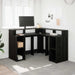 Birou cu raft Stejar negru 130 x 130 x 91 cm Lemn compozit - WALTI WALTI