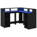 Birou cu raft Stejar negru 130 x 130 x 91 cm Lemn compozit - WALTI WALTI