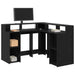 Birou cu raft Stejar negru 130 x 130 x 91 cm Lemn compozit - WALTI WALTI