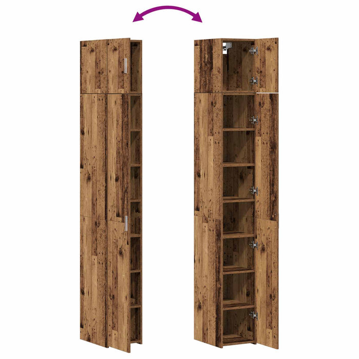 Dulap de depozitare cu 2 piese și rafturi 2 pcs Lemn vechi WALTI