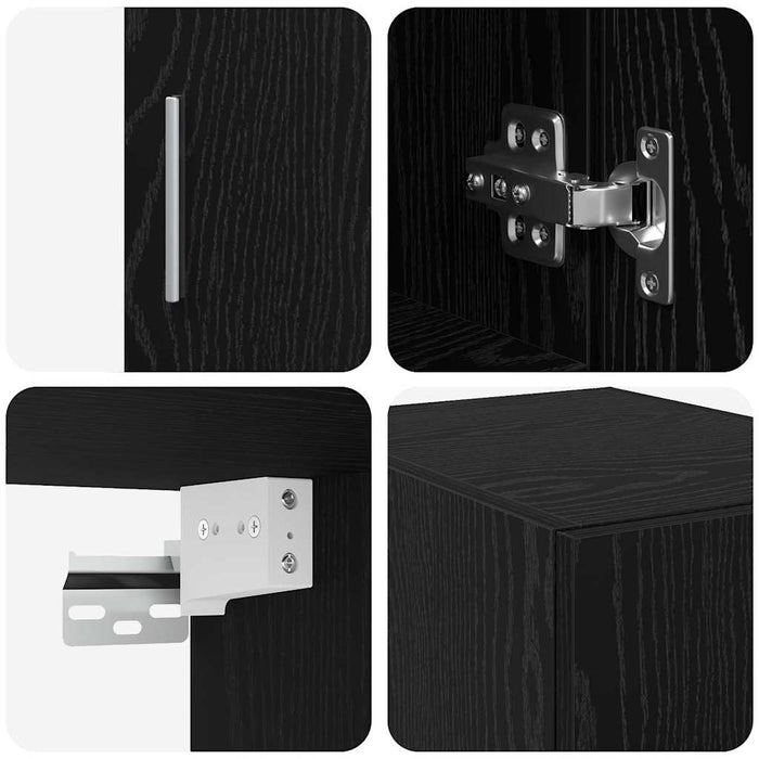 Slim Storage Cabinet Stejar Negru 30x42.5x225 cm Lemn prelucrat - WALTI WALTI
