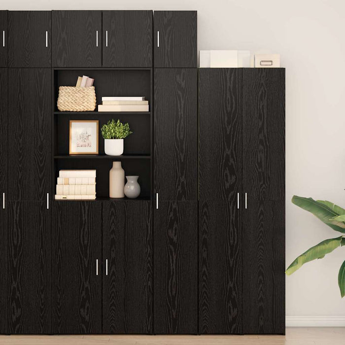 Slim Storage Cabinet Stejar Negru 30x42.5x225 cm Lemn prelucrat - WALTI WALTI