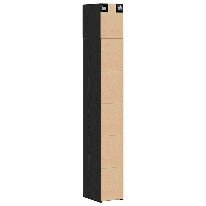 Slim Storage Cabinet Stejar Negru 30x42.5x225 cm Lemn prelucrat - WALTI WALTI
