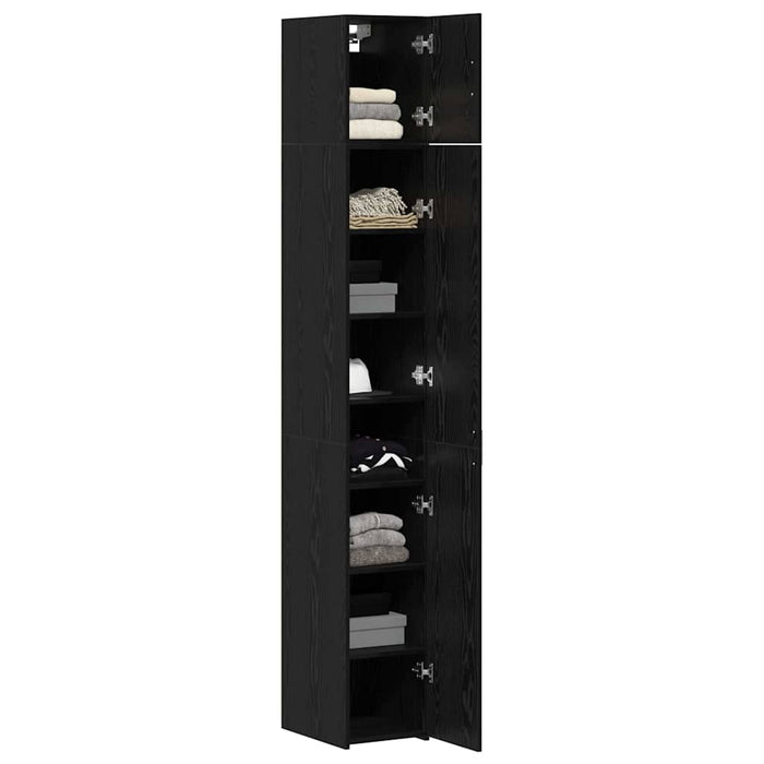 Slim Storage Cabinet Stejar Negru 30x42.5x225 cm Lemn prelucrat - WALTI WALTI