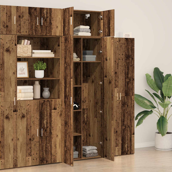 Dulap de depozitare 2 pcs Lemn vechi 70 x 42,5 x 185 cm WALTI