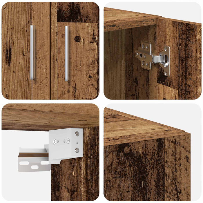 Dulap de depozitare 2 pcs Lemn vechi 70 x 42,5 x 225 cm WALTI