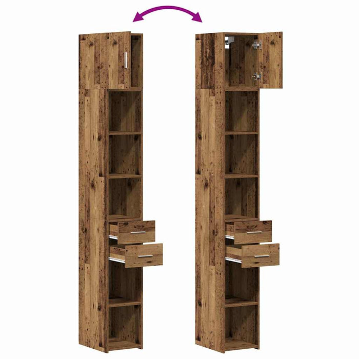 Dulap de stocare subțire vidaXL Lemn vechi 30x42.5x225 cm Lemn prelucrat - WALTI WALTI