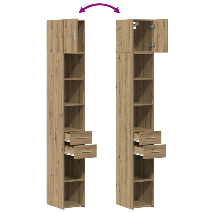 Cabinet de Stocare Subțire Stejar Artisan 30x42.5x225 cm Lemn Prelucrat - WALTI WALTI