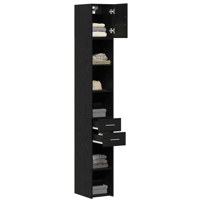 Cabinet de Depozitare Slim vidaXL Stejar Negru 30x42.5x225 cm Lemn Stratificat - WALTI WALTI