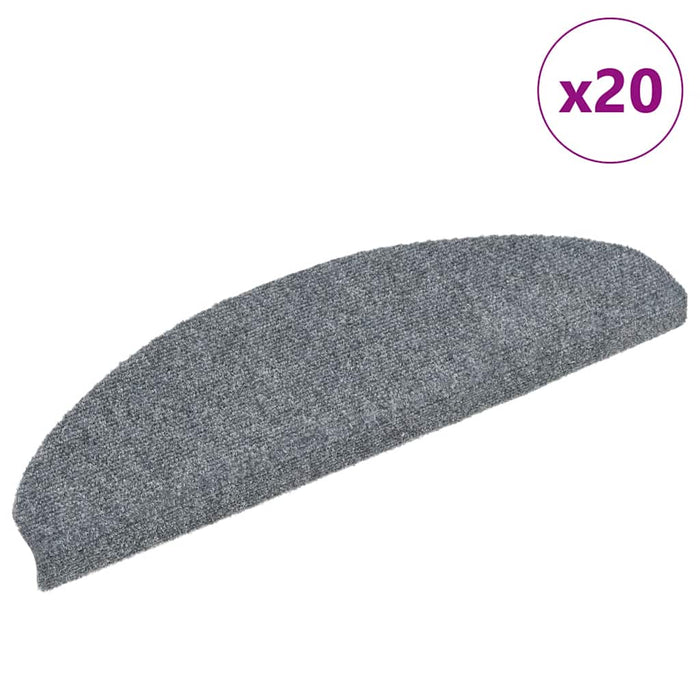 Covorașe autoadezive pentru scări, 20 buc., 65x21x4 cm, gri deschis, semirotunde, mari - WALTI WALTI