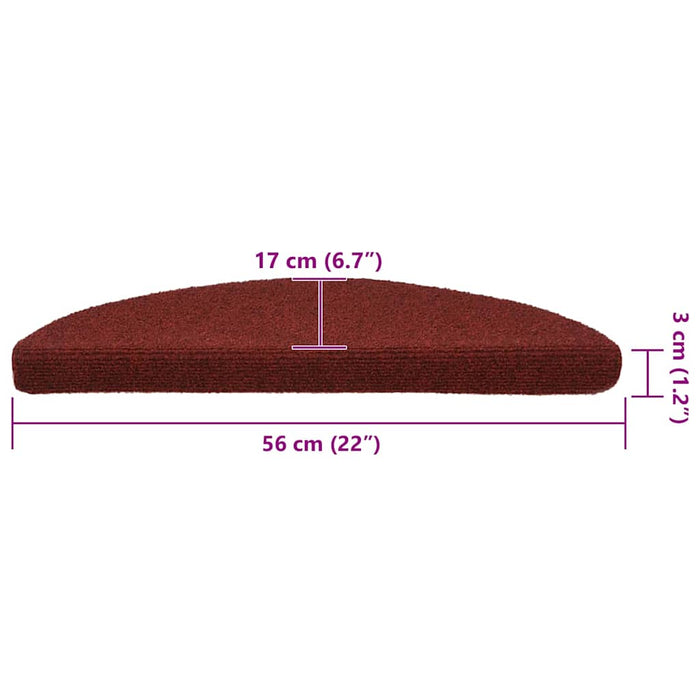 Covorașe scară autoadezive 30 buc Roșu 56x17x3 cm WALTI