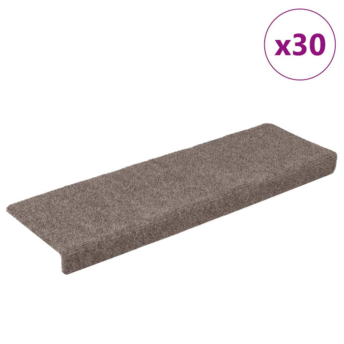 Covorașe autoadezive pentru scări, 30 buc., 65x21x4 cm, bej, cu margini dreptunghiulare WALTI