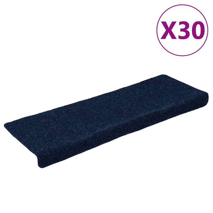 Covorașe autoadezive pentru scări, 30 buc., 65x21x4 cm, margini dreptunghiulare, bleumarin WALTI